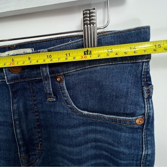 Madewell Cropped Jean Women 27 Blue Denim Skinny High Rise Stretch Distress Knee - Picture 7 of 11